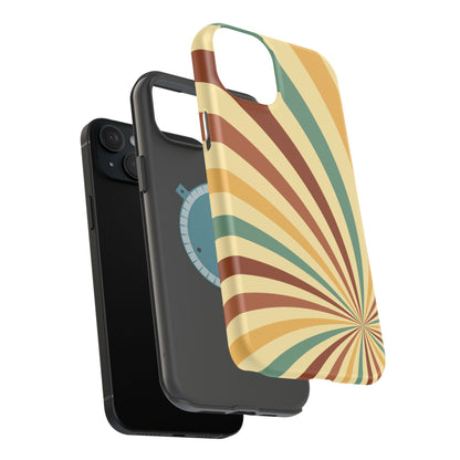 Earthy Retro Swirl MagSafe iPhone Case – Dual-Layer Protection with 70s-Inspired Earth Tones