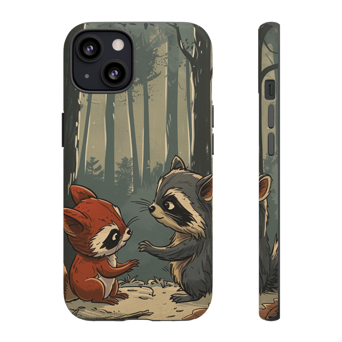 Whimsical Woodland Raccoons Phone Case