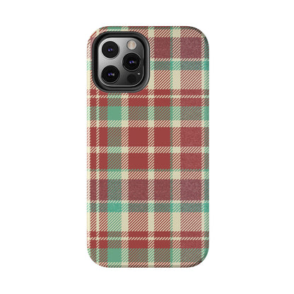 Red & Cream Vintage Plaid – Durable & Stylish iPhone Case