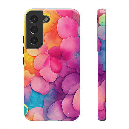 Sunset Petals Watercolor Samsung Galaxy Case – Slim Design, Glossy Finish