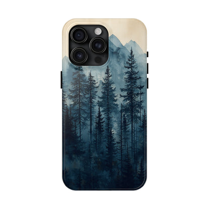 Misty Forest iPhone Case - Nature-Inspired Mountain Scene Protective Cover