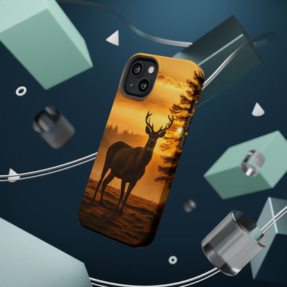 Sunset Majesty: Regal Stag – MagSafe iPhone Case