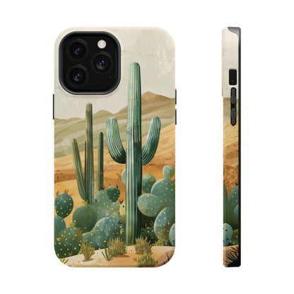 Desert Oasis MagSafe iPhone Case - Embrace the Western Spirit With Cactuses For Your iPhone 15, 14, 13, Pro, Plus, & Pro Max