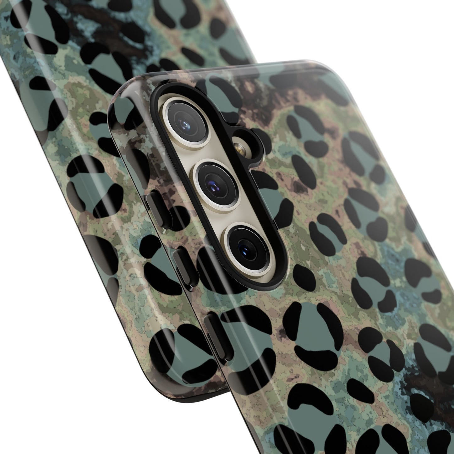 Moody Watercolor Leopard Print Tough Samsung Galaxy Case – Earthy Abstract Pattern with Dual-Layer Protection