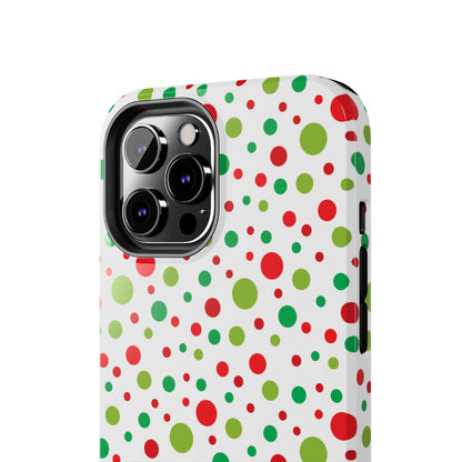 Red & Green Christmas Polka Dots – iPhone Case