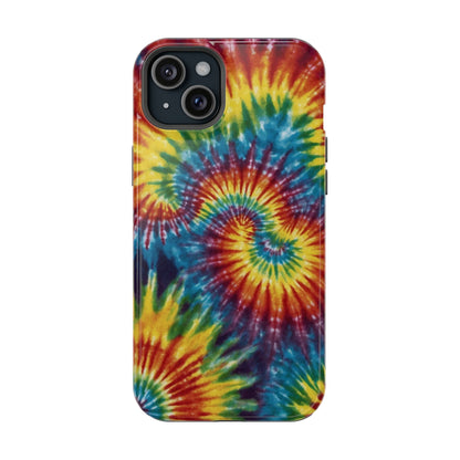 Retro Rainbow Tie-Dye MagSafe Case – Swirl Design