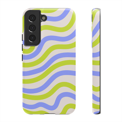 Neon Wave Samsung Galaxy Case – Bold Dual-Layer Protection with 70s-Inspired Vibe