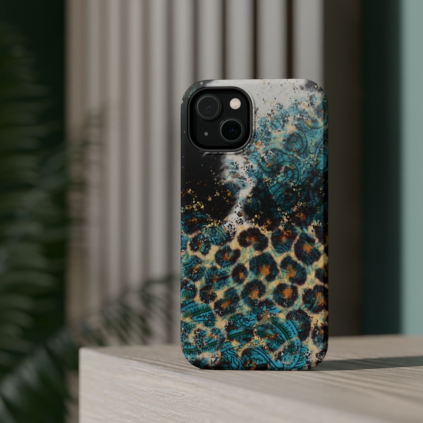 Turquoise Paisley Cowhide Leopard - MagSafe iPhone Series Case