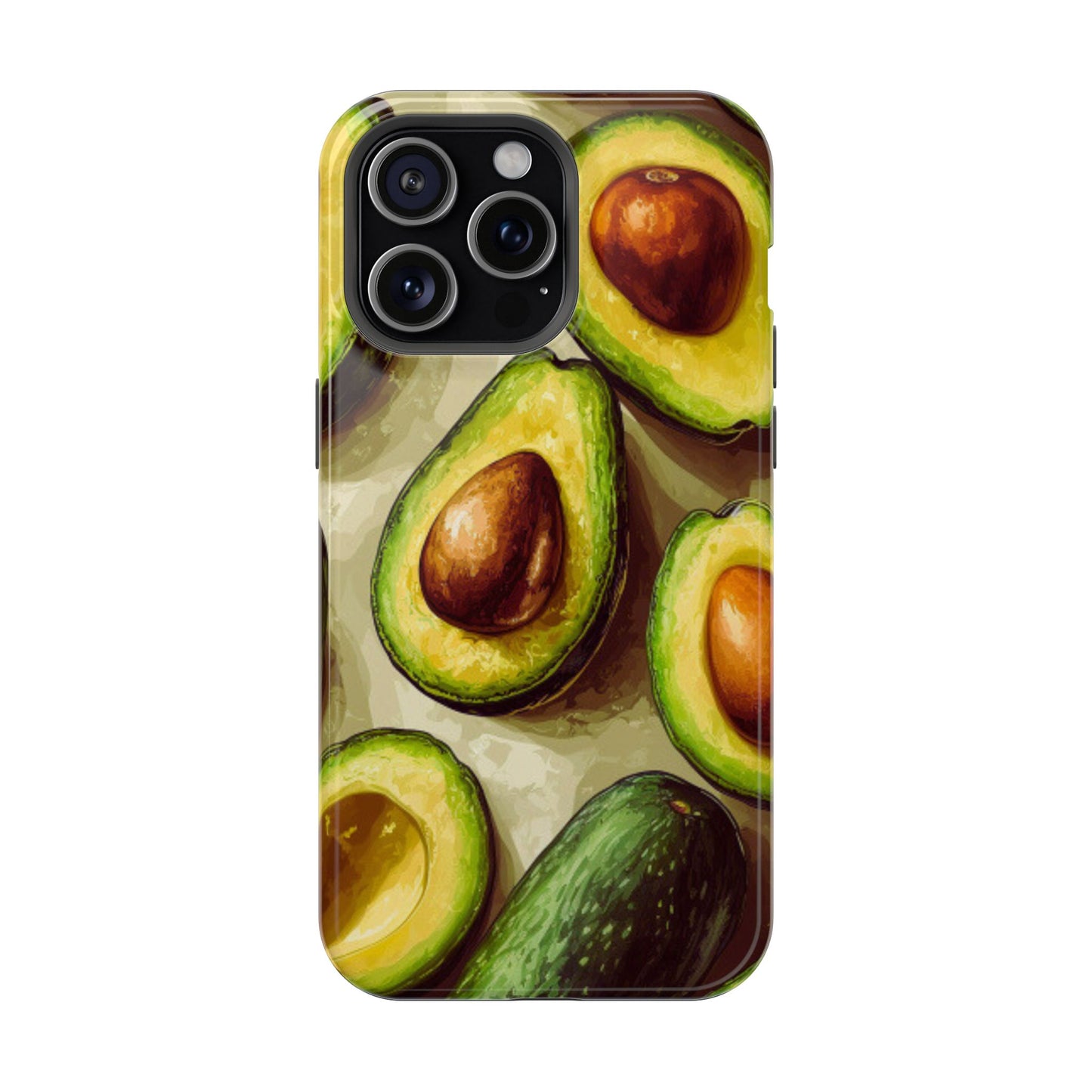 Realistic Avocado MagSafe iPhone Case – Detailed Green Fruit Design, Shockproof Protection