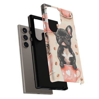 French Bulldog in Coffee Cup  Samsung Galaxy  Case – Cute Dog Art, Shockproof & Slim Design