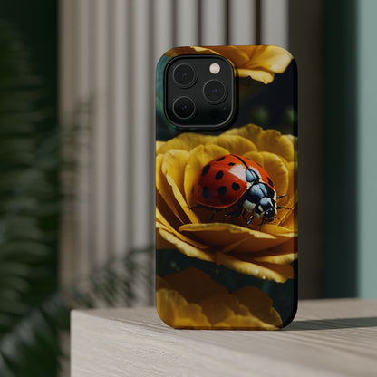 MagSafe iPhone Case: Ladybug on Yellow Petals