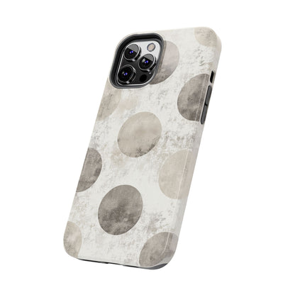 Vintage Polka Dot iPhone Case - Minimalist Neutral Protective Cover