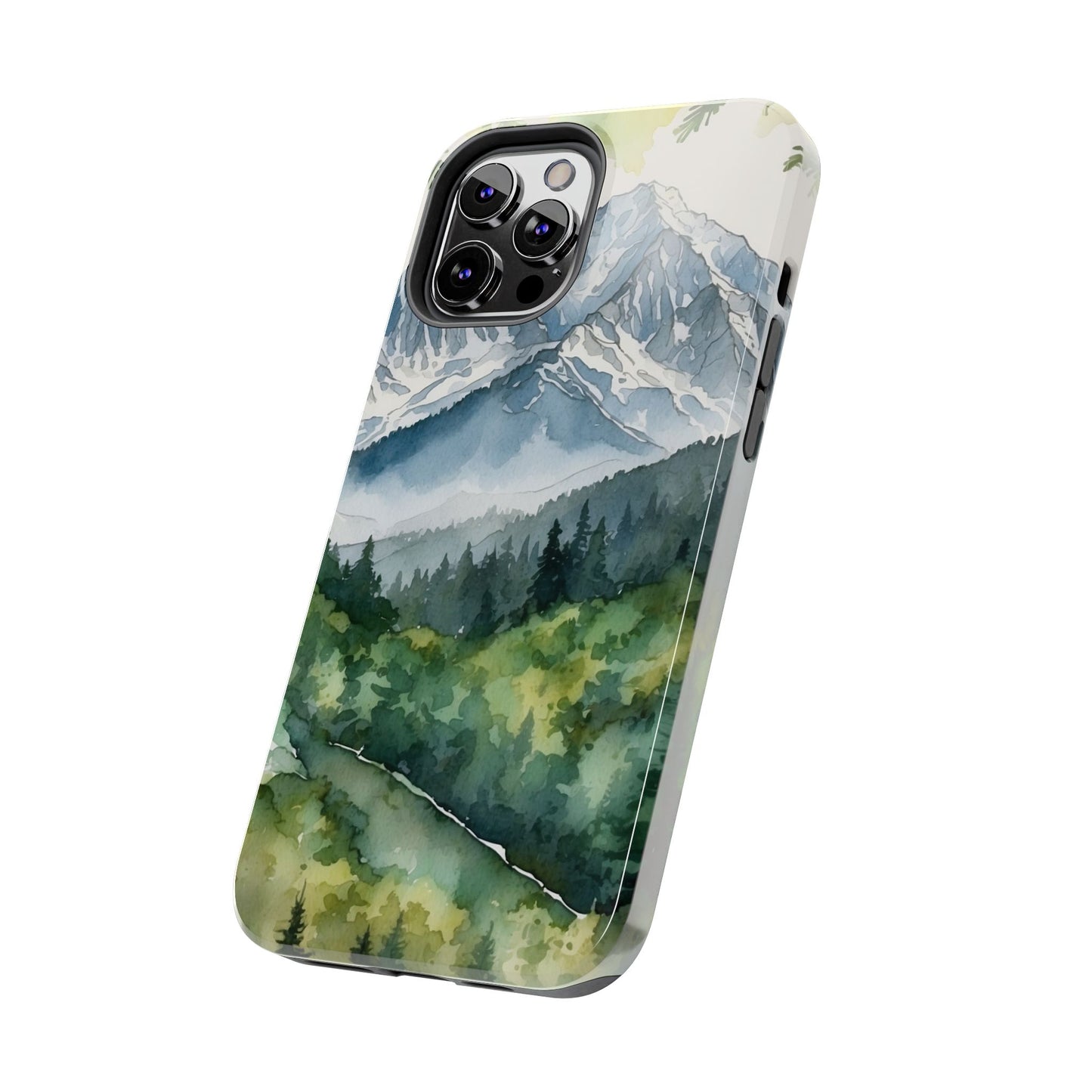 Watercolor Alpine Mountainscape - iPhone Case