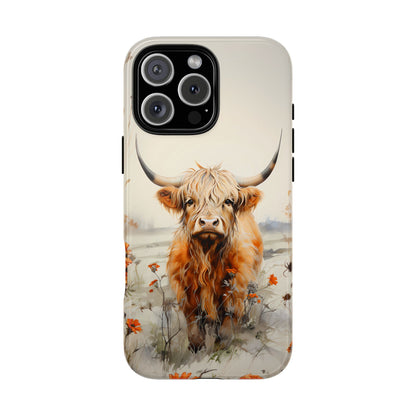 Cutest Highland Cow & Flowers Phone Case!