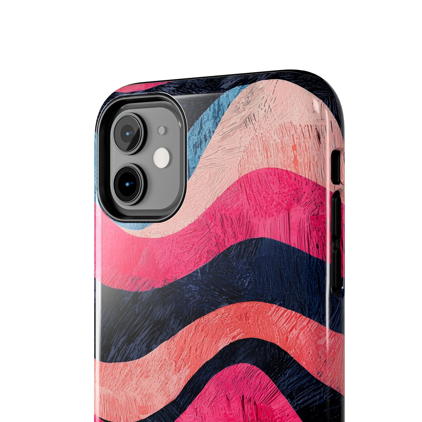 Abstract Wave Pattern iPhone Case – Shockproof, Matte Finish, Dual-Layer Protection