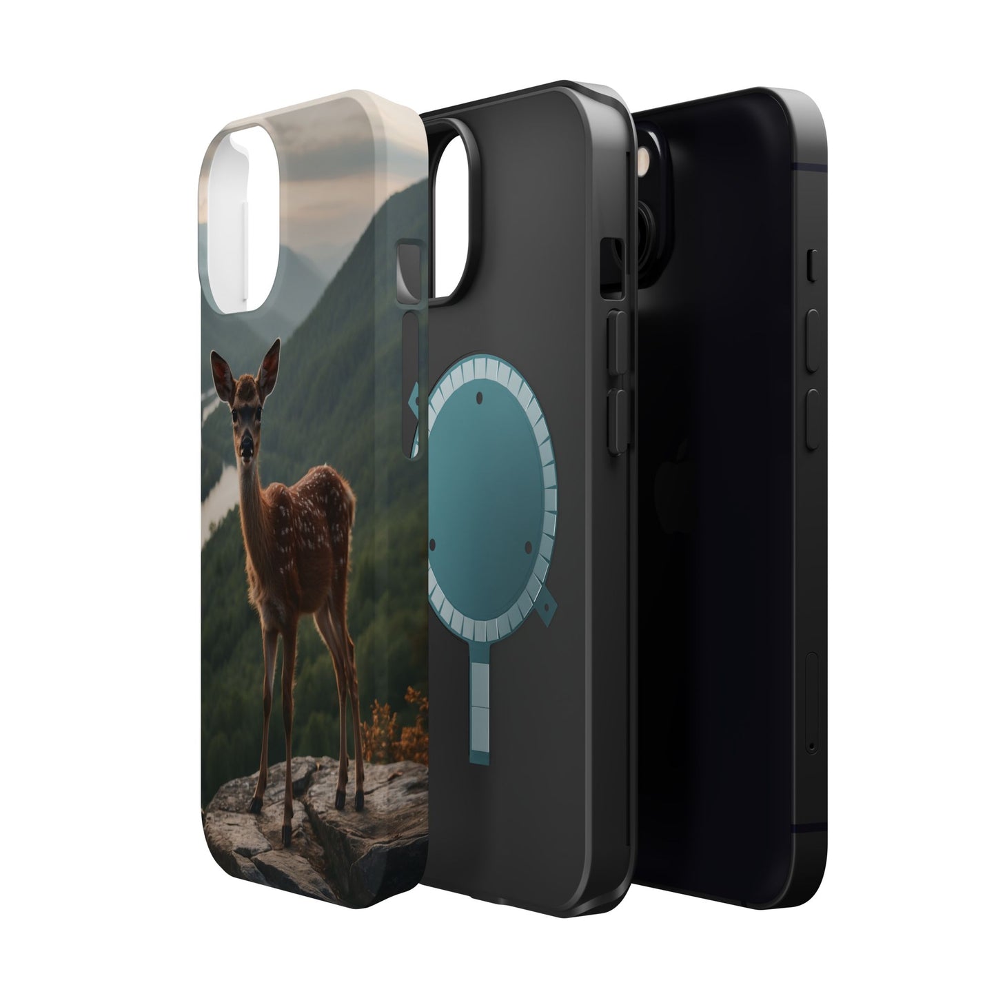 Majestic Fawn Overlooking Mountain Vista MagSafe iPhone Case