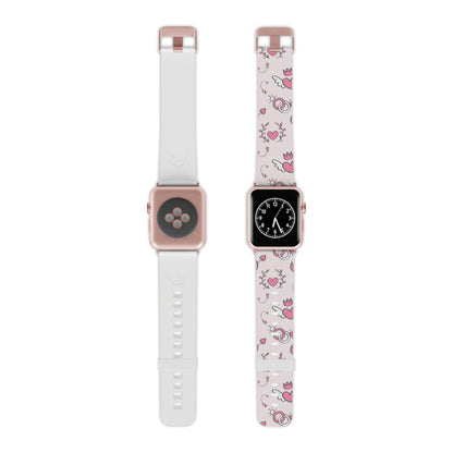 Pink Love Icons Apple Watch Band