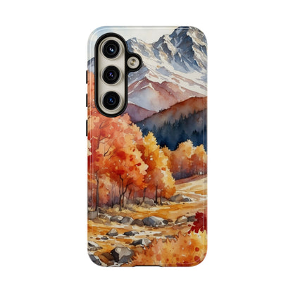 Watercolor Autumn Forest and Mountains - Samsung Galaxy Case