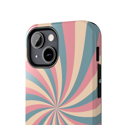 Vintage Pastel Swirl iPhone Case – Dual-Layer Protection with 70s-Inspired Design