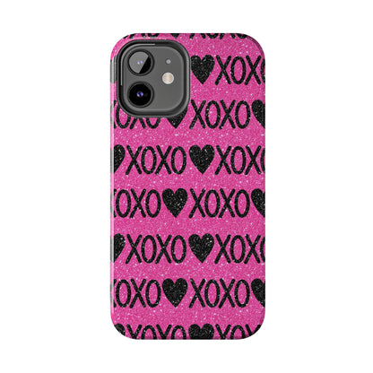 XOXO Glitter Hearts iPhone Case