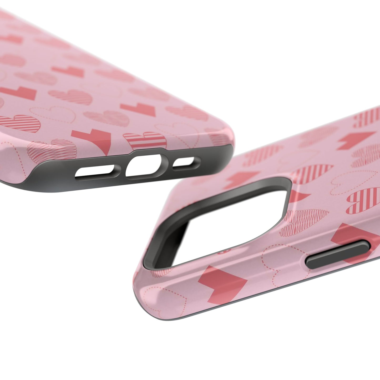 Striped Hearts MagSafe iPhone Case