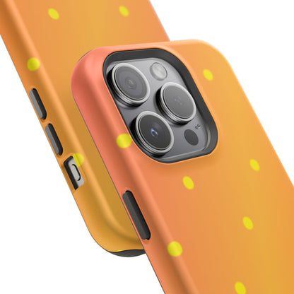 Sunset Gradient Polka Dots MagSafe iPhone Case – Shockproof, Matte Finish, Dual-Layer Protection