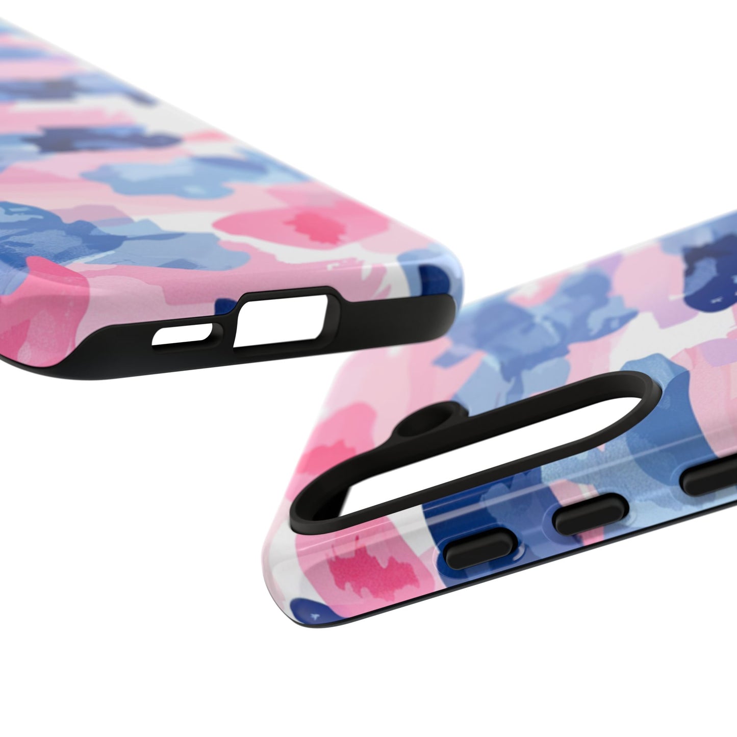 Samsung Galaxy Case: Dynamic Pink & Navy Brushstroke Art