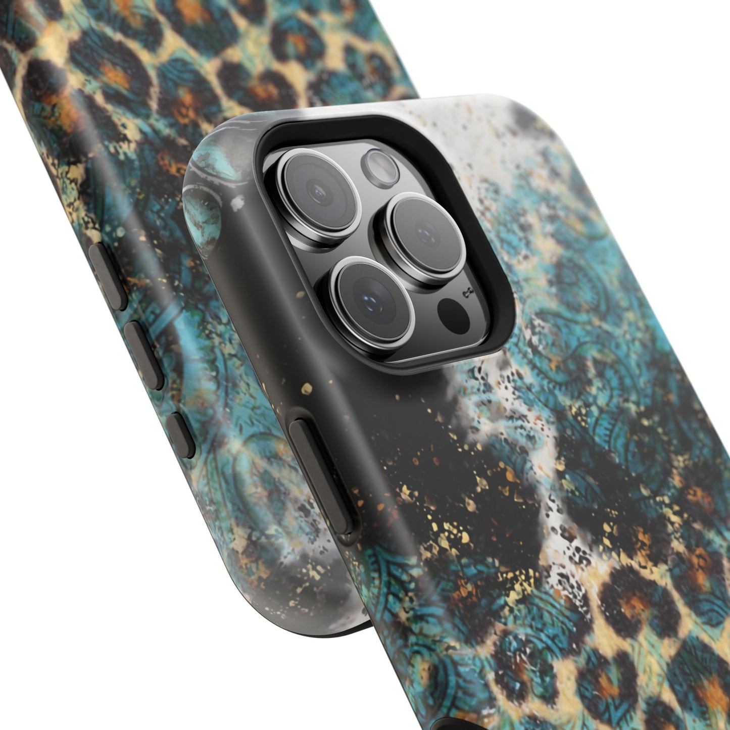 Turquoise Paisley Cowhide Leopard - MagSafe iPhone Series Case