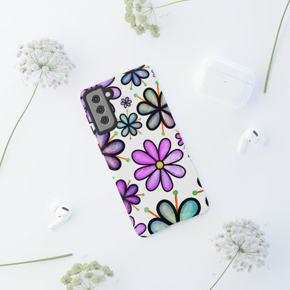 Whimsical Lavender Floral Samsung Galaxy Case – Ultra-Slim, High-Gloss Finish