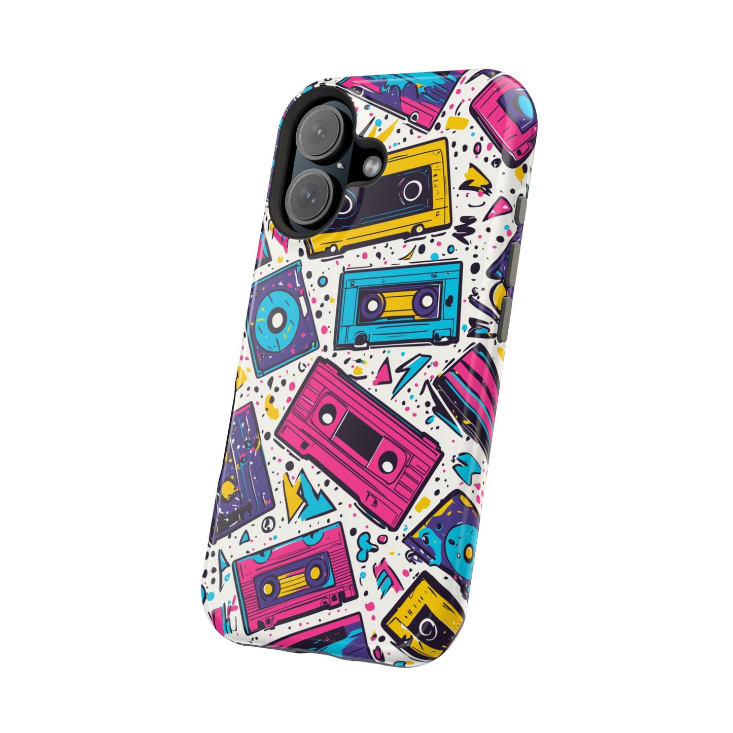 Retro Cassette Vibes Tough MagSafe iPhone Case – Bold 80s Tape Design, Shockproof Protection