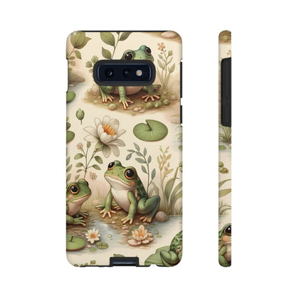 Cute Frogs Phone Case - Pond Pals Frolic - Charming Frog Lily Pad Phone Case for iPhone, Google & Samsung! Great Gift For Any Frog Lover!