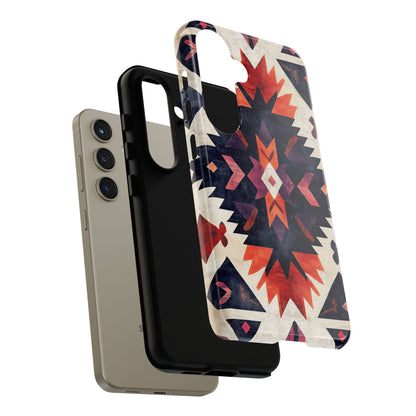Boho Tribal Starburst Tough Samsung Galaxy  Case – Vibrant Geometric Design, Dual-Layer Protection
