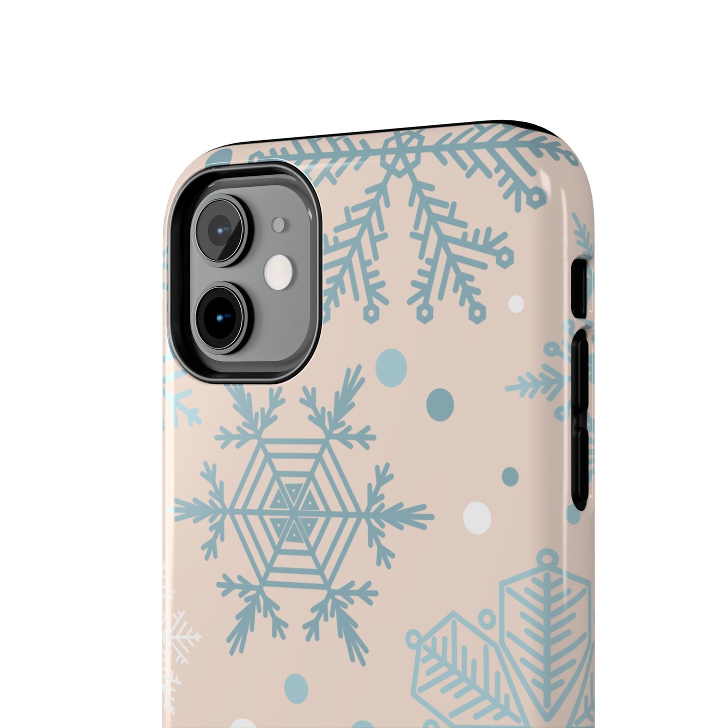 Winter Snowflakes iPhone Case – Shockproof, Smooth Matte Finish, Dual-Layer Protection