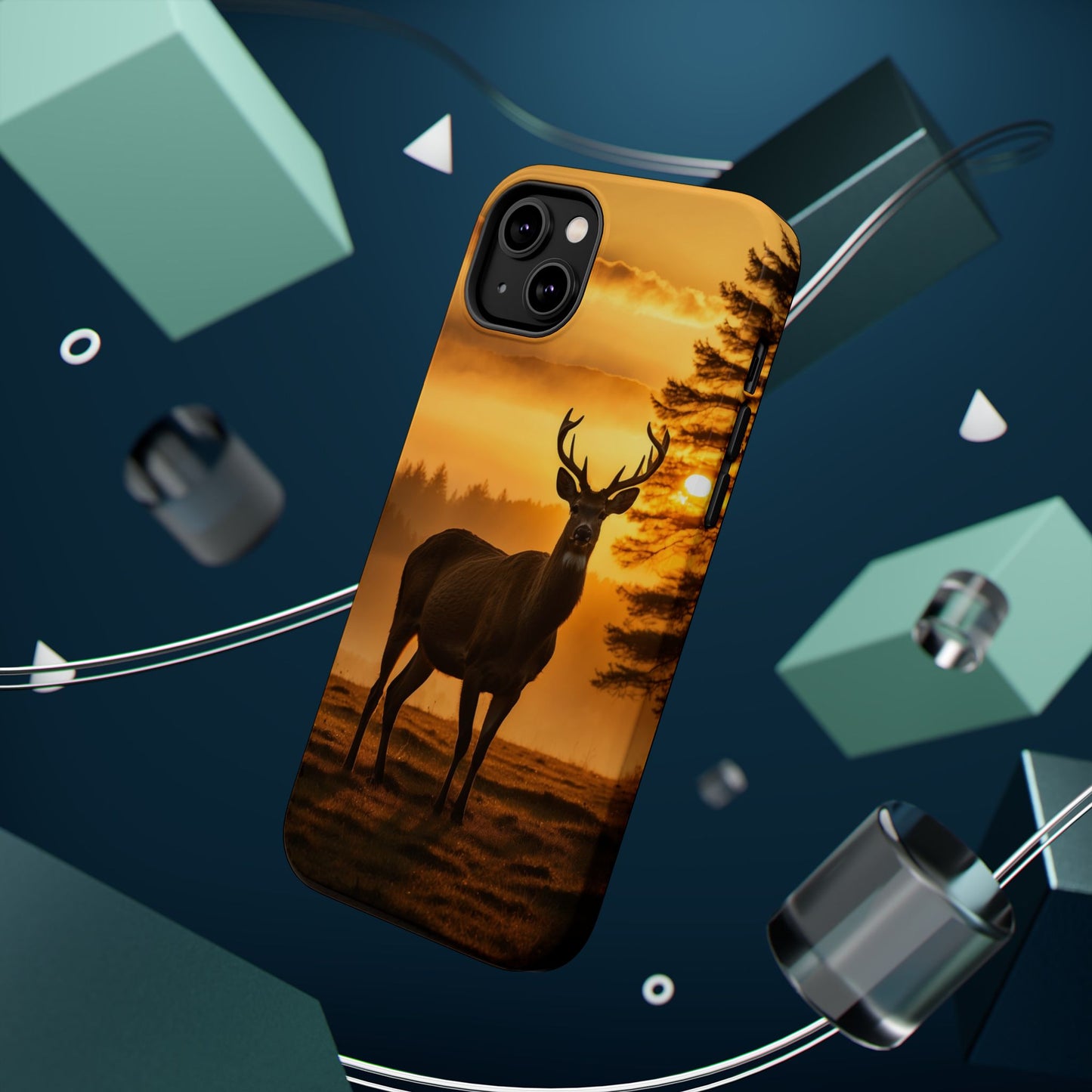 Sunset Majesty: Regal Stag – MagSafe iPhone Case