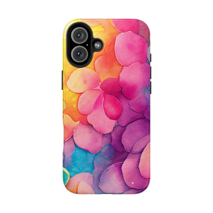 Sunset Petals Watercolor iPhone Case – Slim Design, Glossy Finish