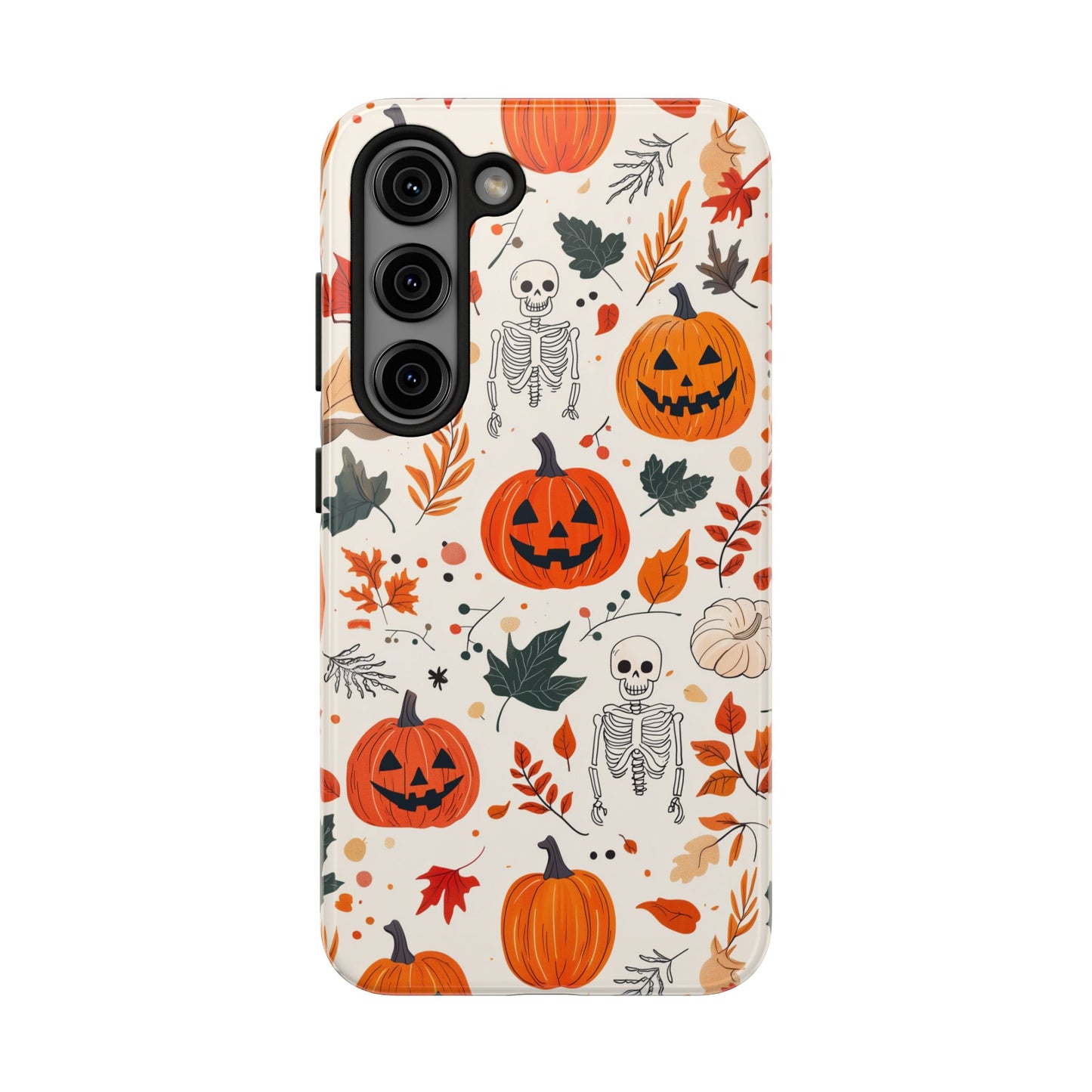 Halloween Pumpkin & Skeleton Samsung GalaxyCase – Spooky Autumn Design