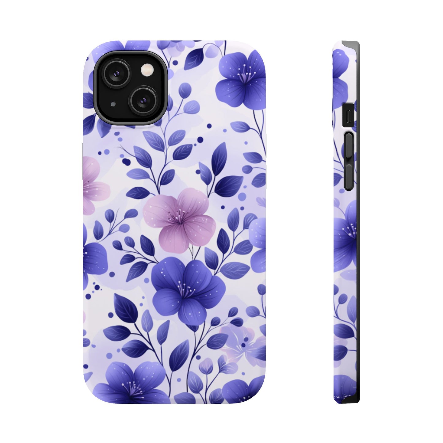 Purple Floral MagSafe iPhone Case – Durable Protection with Elegant Flower Design