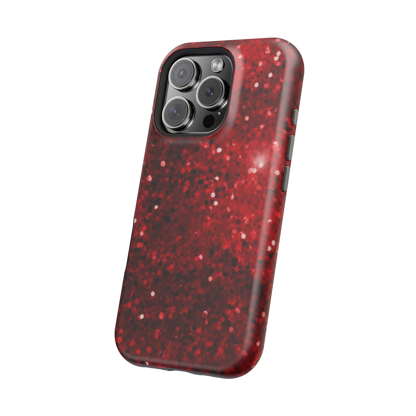 Crimson Glow Glitter MagSafe Case