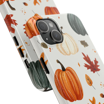 Autumn Pumpkin iPhone Case – Fall Leaves and Harvest Design