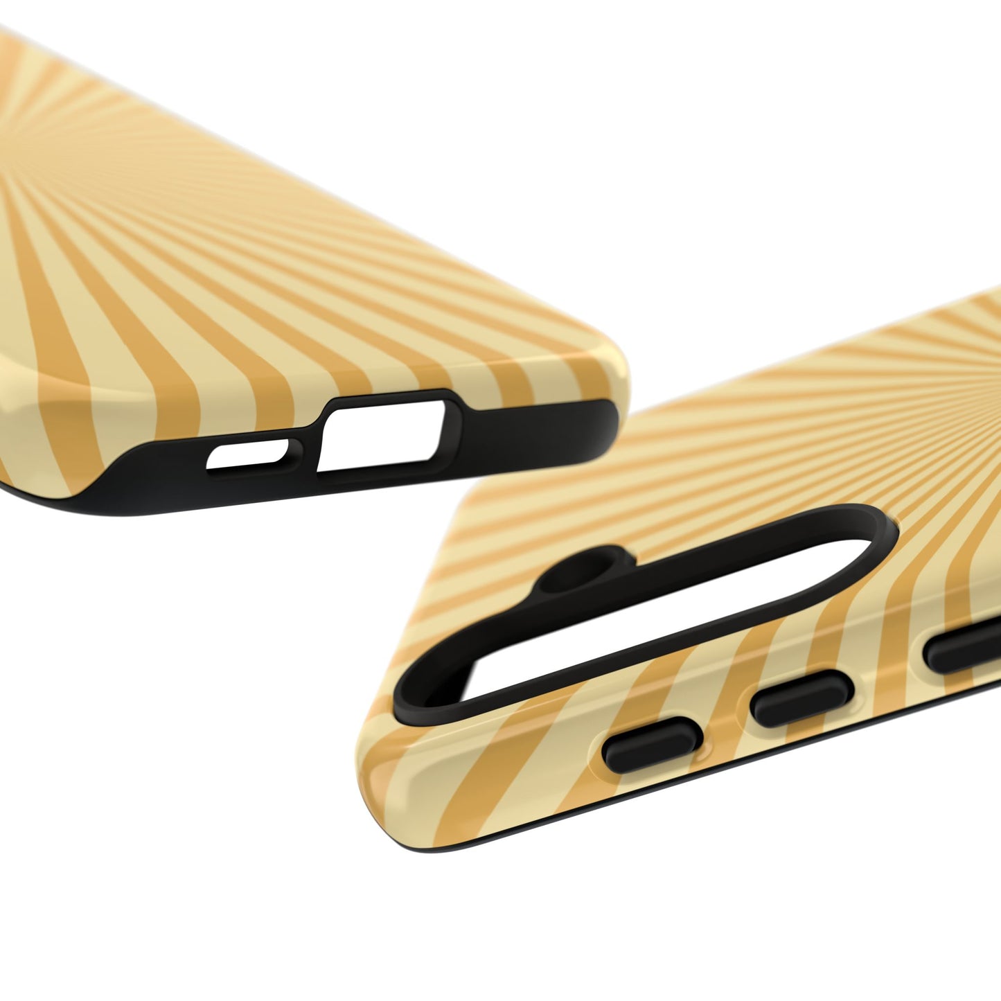 Golden Sunburst Samsung Galaxy Case – Retro Radiant Design with Dual-Layer Protection