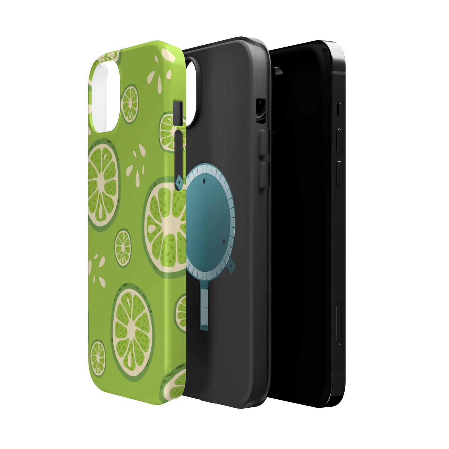 Zesty Lime Splash Tough MagSafe iPhone Case – Fresh Citrus Design, Dual-Layer Protection