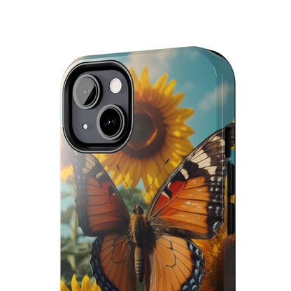 Vibrant Butterfly & Sunflower – iPhone Case