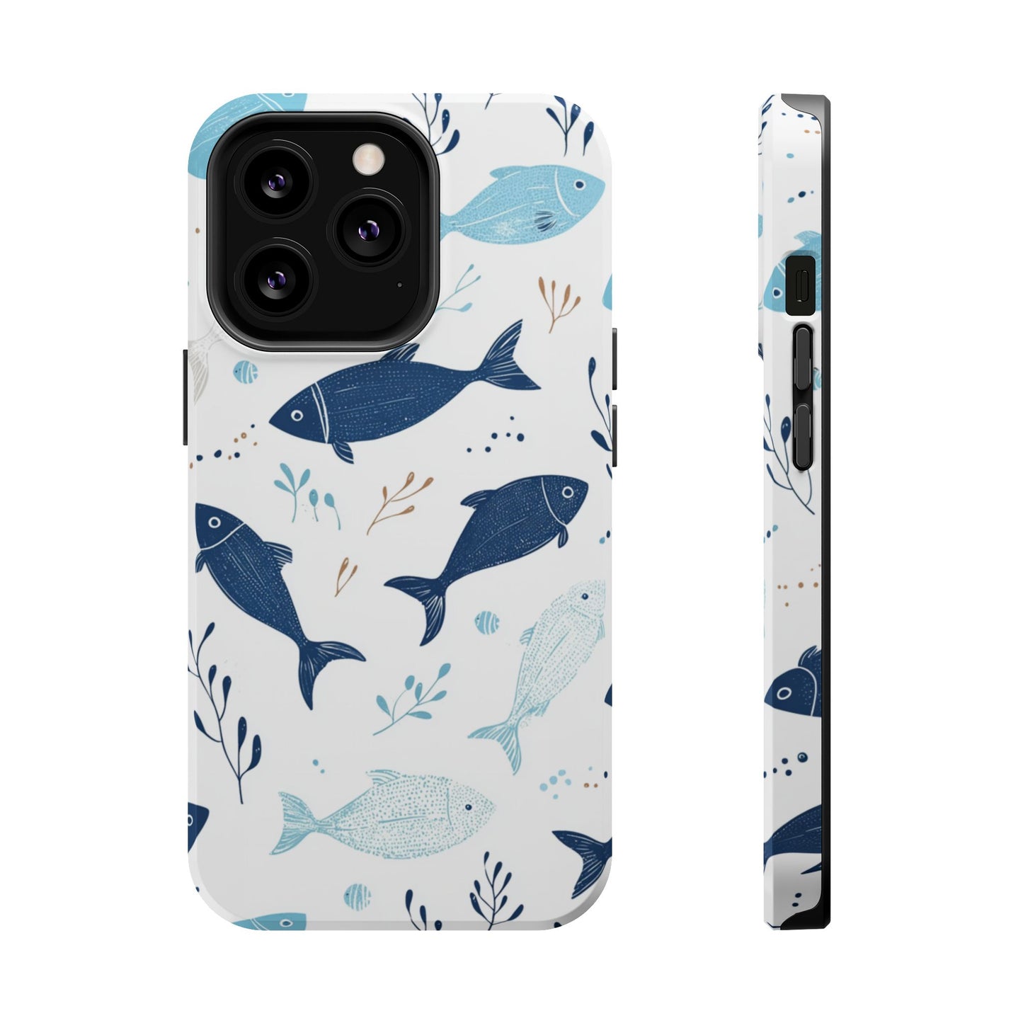 Oceanic Blue Fish Pattern - MagSafe iPhone Series Case