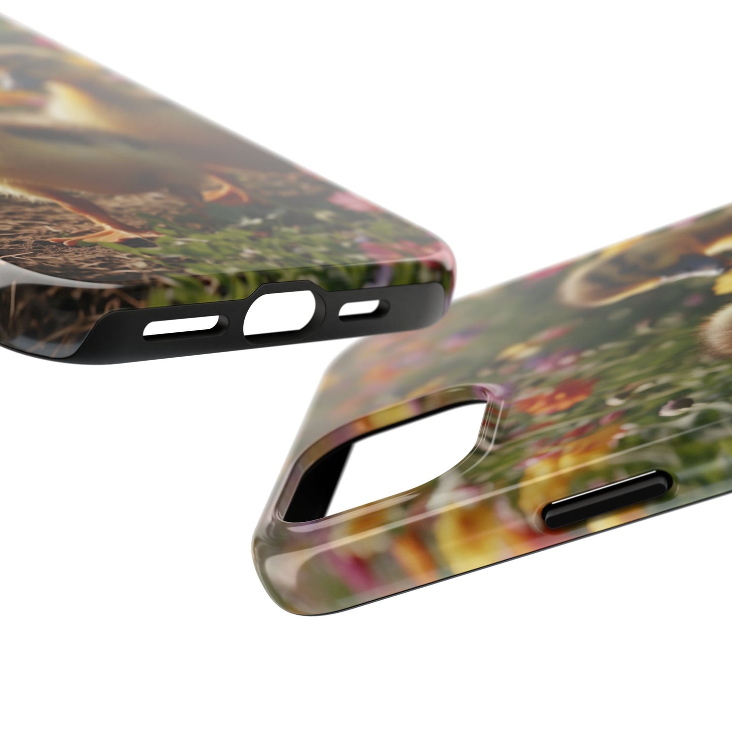 Charming Ducklings in Floral Garden - iPhone Case