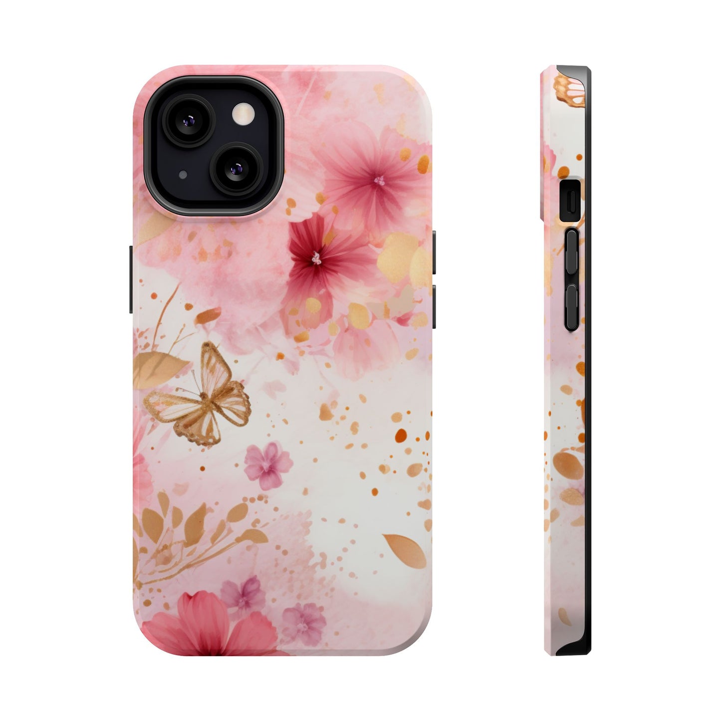 Blush Pink Floral Butterfly - MagSafe iPhone Case