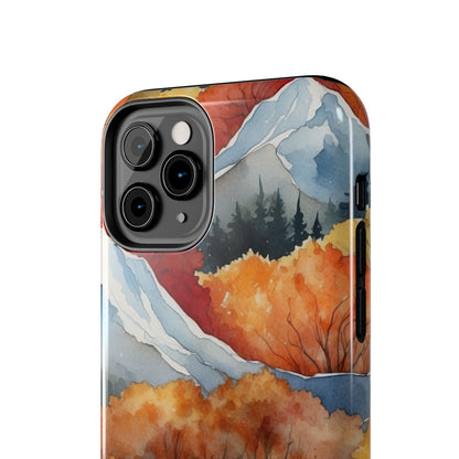 Autumn Mountain Forest Watercolor - iPhone Case