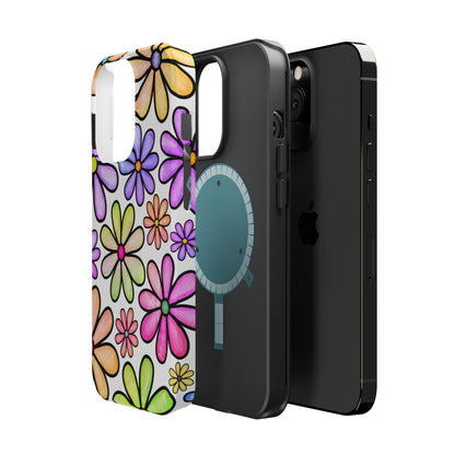 Pastel Daisy Dream MagSafe iPhone Case – Slim Profile, Glossy Finish