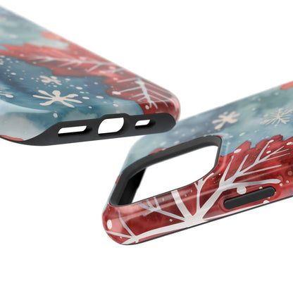 Crimson Snowflake Charm – MagSafe iPhone Case