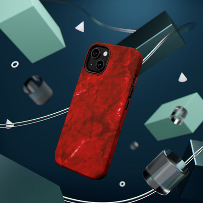 Bold Red Marble MagSafe iPhone Case – Luxe Design Meets Magnetic Precision