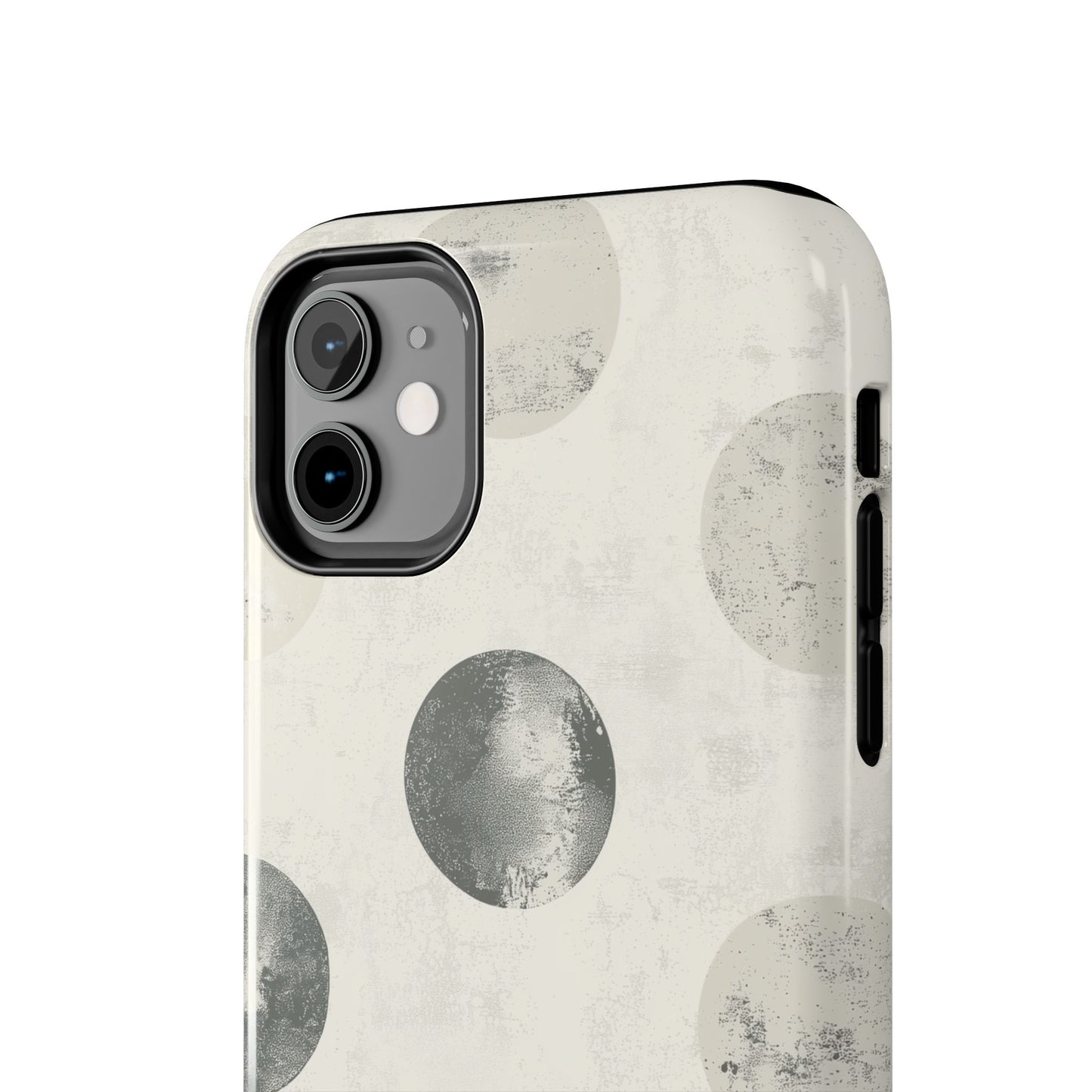 Vintage Polka Dot iPhone Case - Neutral Retro Protective Cover